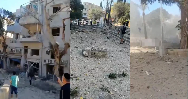 İran, ABD saldırısının ardından İsrail i vurdu! Büyük yıkım böyle görüntülendi