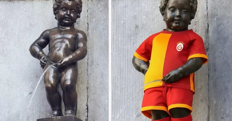 Belçika nın ünlü Manneken Pis heykeli Galatasaray forması giyecek