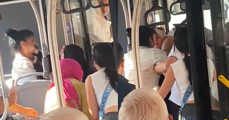 Çocuğuyla otobüse binen tesettürlü kadına hakaret eden saldırgan gözaltına alındı