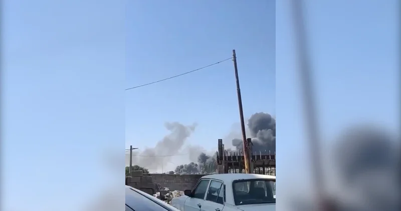 İsrail in hava saldırılarının ardından Tebriz den dumanlar yükseliyor
