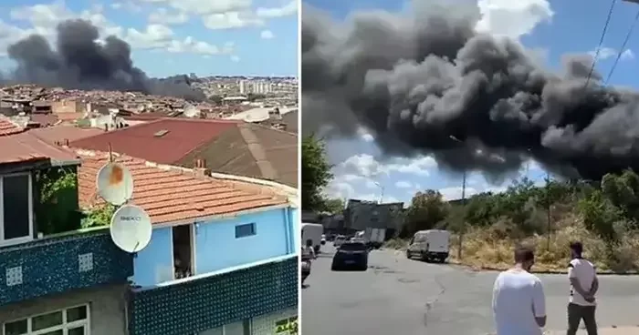 İstanbul da korkutan yangın! Dumanlar çevre ilçelerden de görüldü