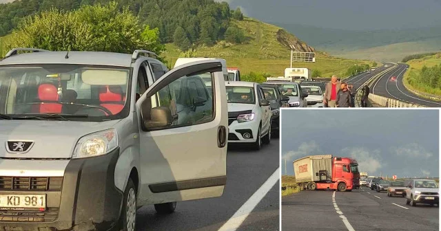 Kayan tır yolu kapattı: Kilometrelerce kuyruk oluştu Ardahan Haberleri