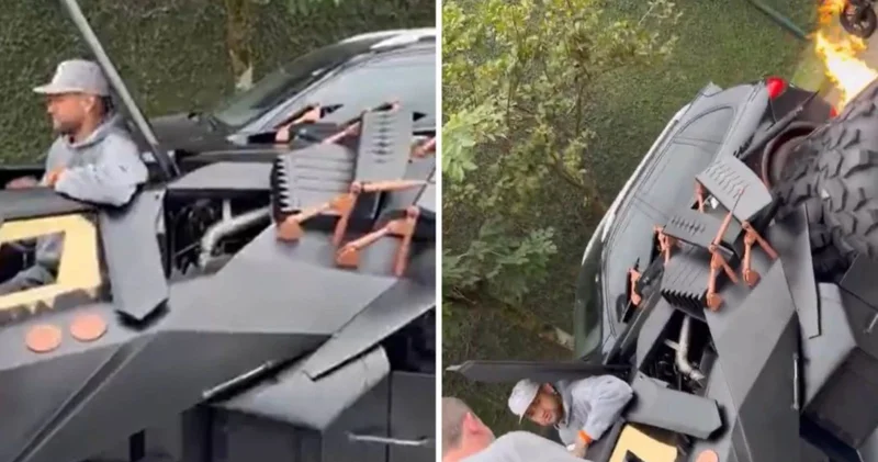 Neymar ın 1.3 milyon euro ya aldığı Batmobil elinde patladı, trafiğe çıkmasına izin verilmiyor
