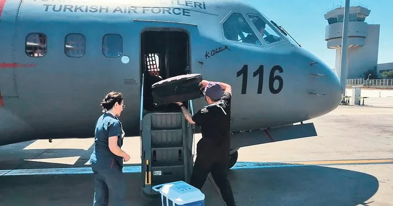 Askeri uçak organ nakli için havalandı