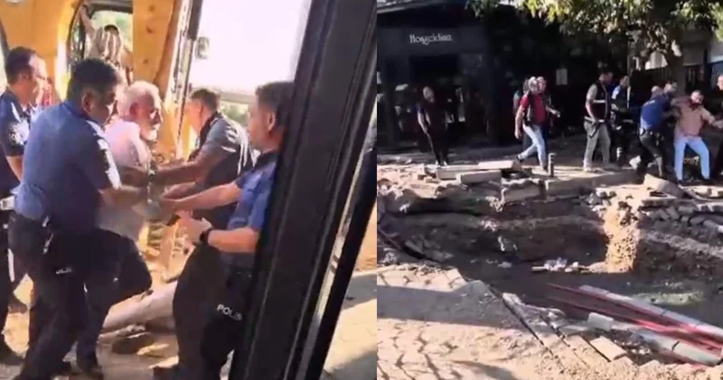 Kafeterya yıkımında ortalık savaş alanına döndü! Bir polis darbedildi