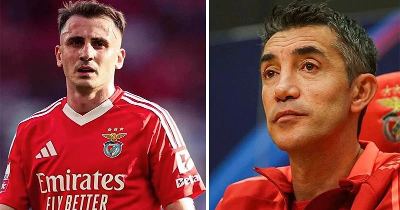Benfica teknik direktörü Bruno Lage den açıklama: Kerem Aktürkoğlu çok mutlu, kendisini tamamen Benfica ya adamış durumda