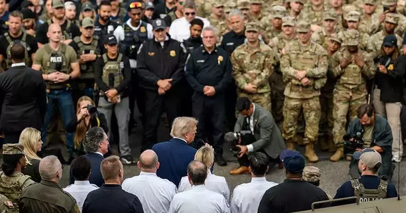 Trump, Washington daki güvenlik önlemlerini denetledi