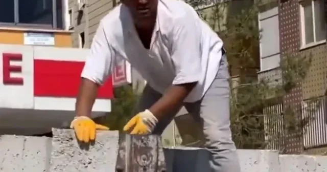 Peyzaj çalışmasında kaldırım taşlarını atarak kırdı: Savunması pes dedirtti VİDEO İZLE