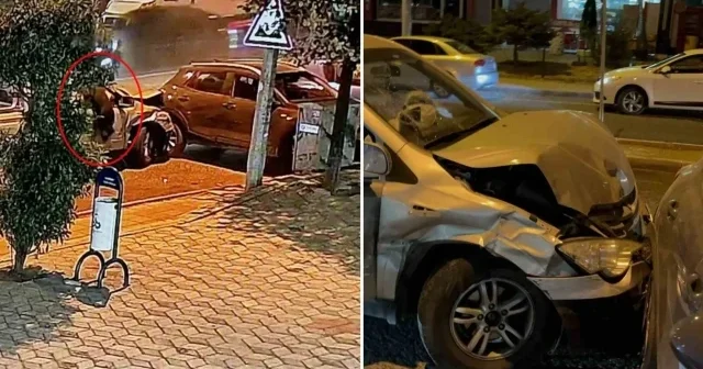 Alkollü sürücü 4 araca çarparak durabildi: Köpeği can havliyle camdan fırladı Tekirdağ Haberleri