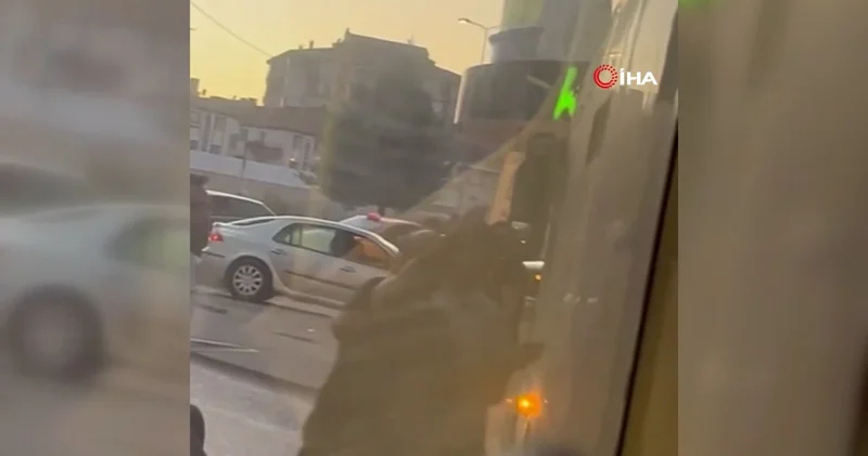 Ankara da EGO şoförü ile otomobil sürücüsü arasında yol kavgası!