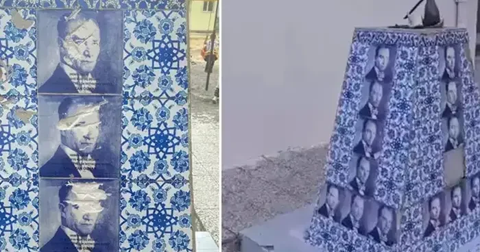 Okul bahçesindeki Atatürk büstüne çirkin saldırı!