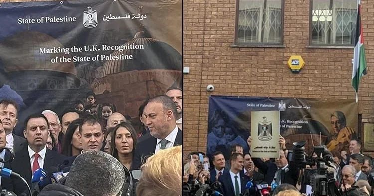 Londra da bir ilk: Filistin bayrağı göndere çekildi