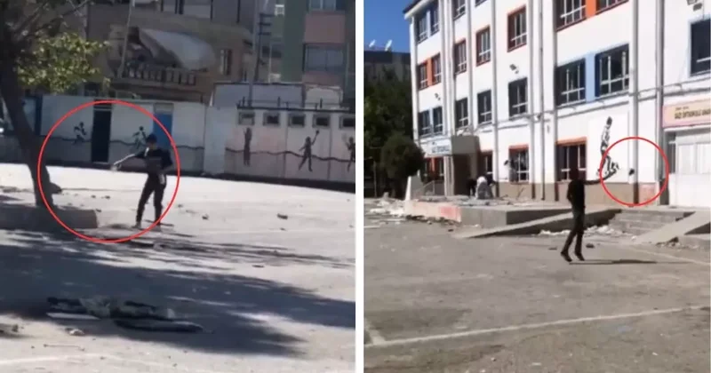 Okula yaptıklarına bakın! Camları kırdılar, ağacı yakmaya çalıştılar