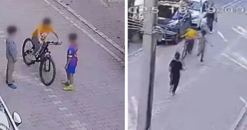 Çaldığı bisikleti arkadaşlarına gösterirken araba çarptı