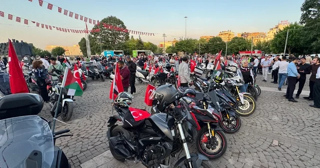 Gaziantep te motosiklet sürücüleri İsrail i protesto etti Gaziantep Haberleri