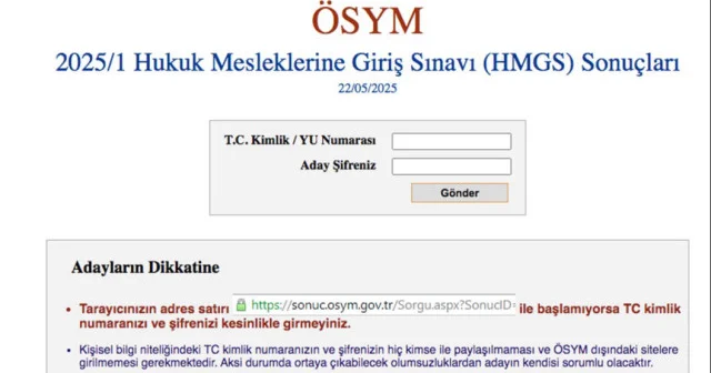 HMGS sınav sonuçları sorgulama ekranı: 2025 Hukuk Mesleklerine Giriş Sınavı sonuçları açıklandı mı? Son Dakika Haberleri