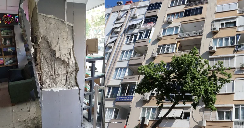 Neye uğradıklarını şaşırdılar, binanın kolonu bomba gibi patladı!