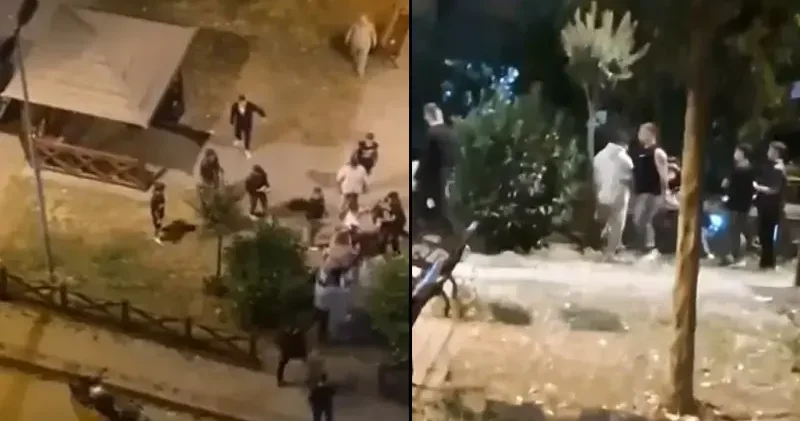 Ataşehir de iki grubun tekme ve yumruklu kavgası kamerada