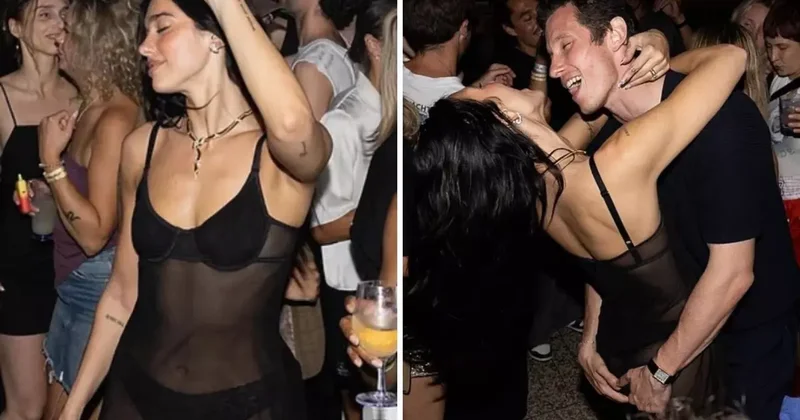 Dua Lipa, katıldığı geceye transparan elbisesi damga vurdu
