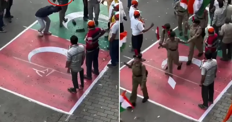 Hindistan da skandal görüntü! Türk ve Pakistan bayraklarını çiğnediler
