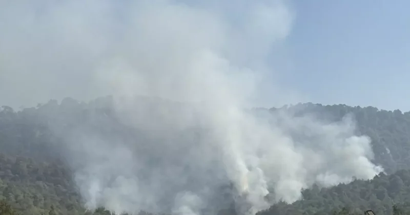 Yangın bölgesinde dumandan etkilenen Belediye Başkanı hastaneye kaldırıldı