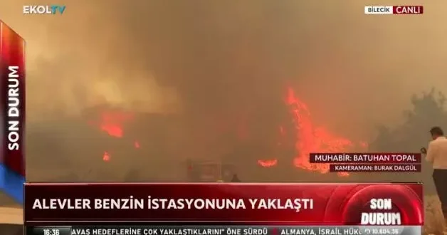Bilecik te alevler gittikçe büyüyor! O anlar canlı yayına böyle yansıdı