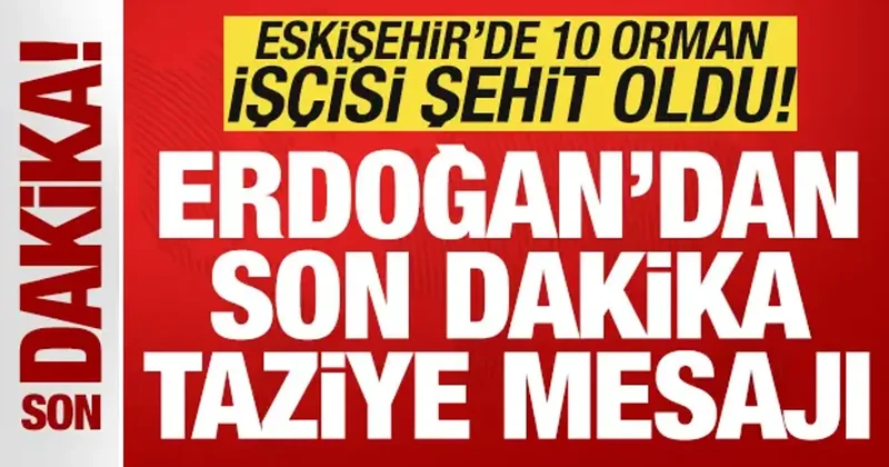 Eskişehir de 10 orman işçisi şehit oldu: Cumhurbaşkanı Erdoğan dan taziye mesajı
