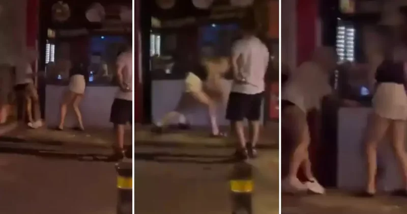 Görüntü Türkiye den! İki kadın sokak ortasında erkek kavgasına tutuştu