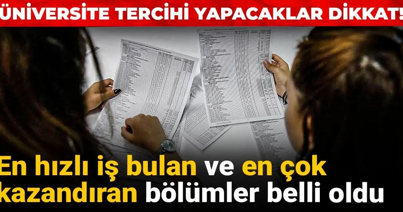 En hızlı iş bulan ve en çok kazandıran bölümler belli oldu