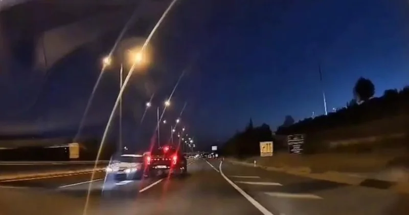 Ankara da 2 kişinin öldüğü kazada aracın ters yöne girme anı kamerada