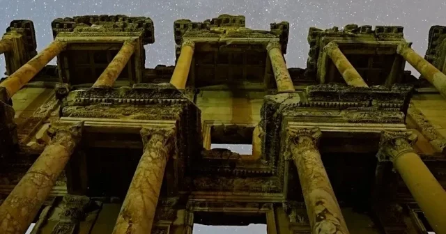 Efes Antik Kenti’nde yıldızlı gece çekimi büyüledi VİDEO İZLE