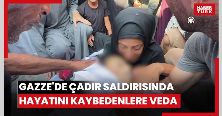 İsrail in Gazze de yerinden edilenlerin çadırlarına düzenlediği saldırıda yaşamını yitirenlere veda edildi.