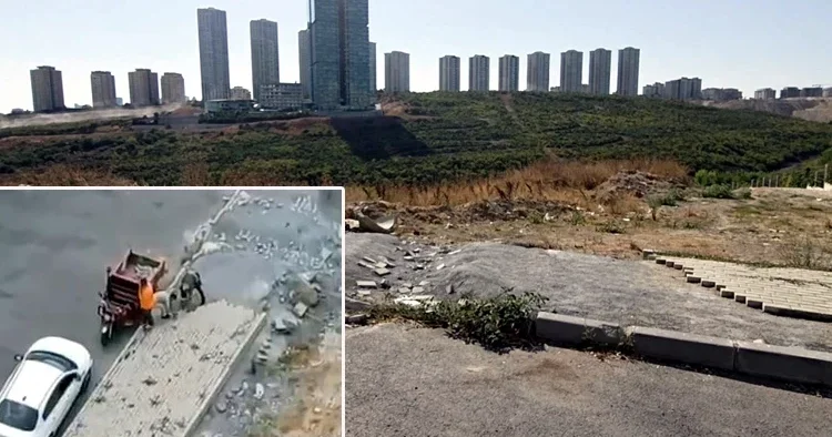 İstanbul da akılalmaz olay: Kaldırım taşı hırsızlığı kamerada