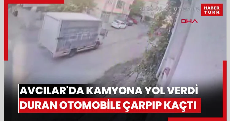 Avcılar da kamyona yol verdi; duran otomobile çarpıp kaçtı