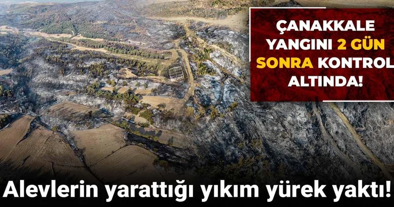 Çanakkale yangını 2 gün sonra kontrol altında! Alevlerin yarattığı yıkım yürek yaktı