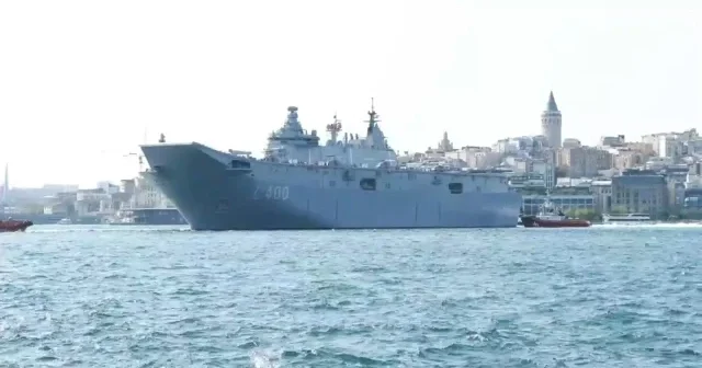 Çanakkale den yola çıkan TCG Anadolu İstanbul a ulaştı Çanakkale Haberleri
