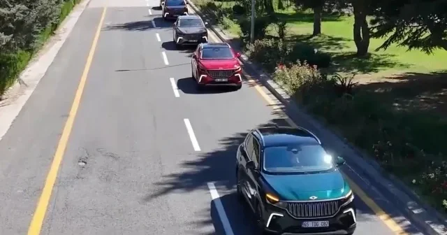 Sünnet şöleninde Togg konvoyu VİDEO İZLE