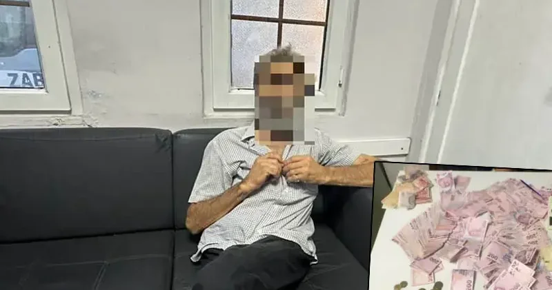 Dilencinin üzerinden 45 bin lira çıktı