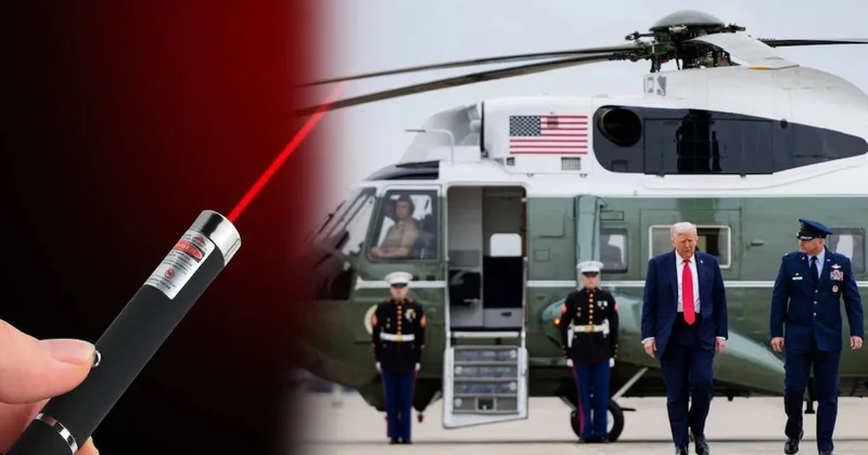 Trump ın helikopterine lazer tuttu, Gizli Servis alarma geçti Sözcü Gazetesi