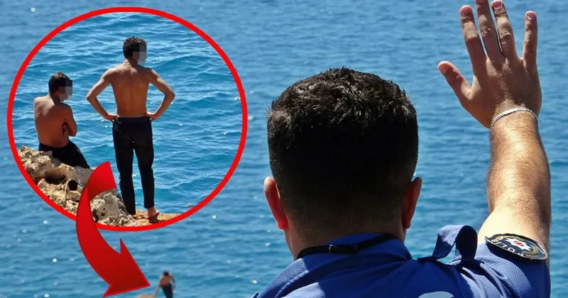 Antalya’da tehlikeli anlar: Gençleri görenler polisi aradı! ‘Atlarsan karakola götürürüm’ deyince…