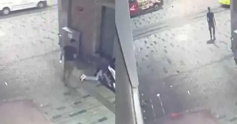 Taksim’de sokakta uyuyan adamın telefonunu çalıp kaçtı; o anlar kamerada