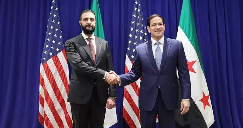 Suriye Cumhurbaşkanı Şara, ABD Dışişleri Bakanı Rubio ile görüştü
