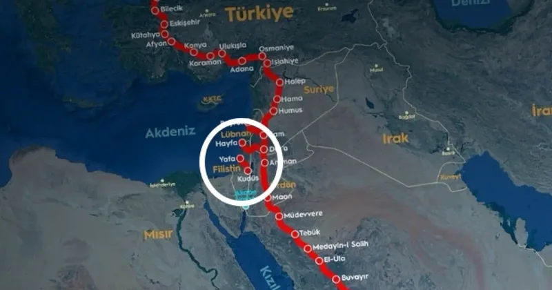 Hicaz Demiryolu haritasında dikkat çeken Filistin İsrail ayrıntısı... Bakan paylaştı