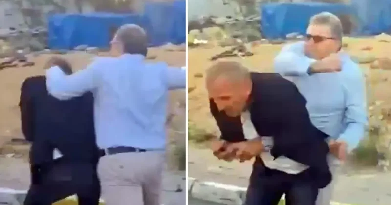 Sokak ortasında gazeteciye dayak