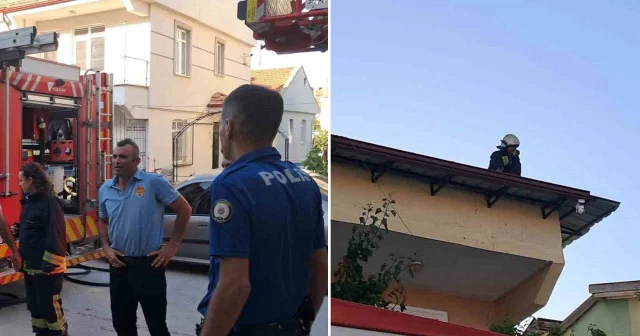 Karaman da öfkeli koca evin çatısını ateşe verdi Karaman Haberleri