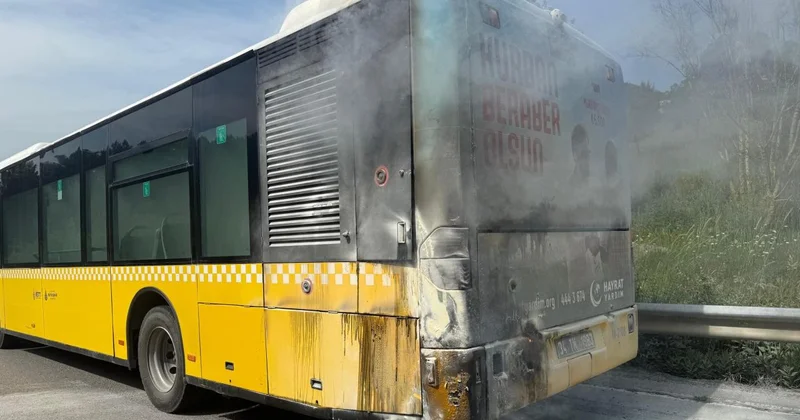 İstanbul da İETT otobüsünde yangın çıktı