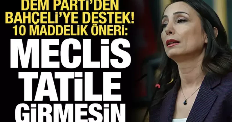 DEM Parti den Bahçeli ye destek, 10 maddelik öneri: Meclis tatile girmesin