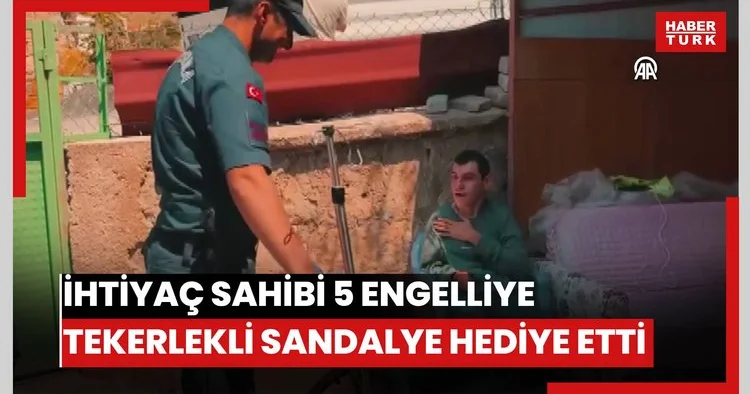 Yozgat ta jandarma ihtiyaç sahibi 5 engelliye tekerlekli sandalye hediye etti