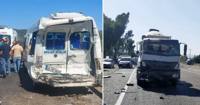 Muğla da beton mikseri ile yolcu minibüsü çarpıştı: Bir kişi öldü 12 kişi yaralandı Muğla Haberleri