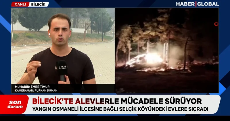 Bilecik te orman yangını sürüyor